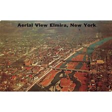 Postcard Aerial View Elmira, New York Vintage Chrome Unposted 1939-1970s picture