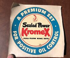 Vintage SEALED POWER Piston Rings Kromex Water Decal Window Sticker Dealer Sign picture