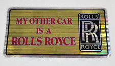 Novelty Rolls Royce Plate 1980s Vintage Souvenir Automobile Aluminum picture