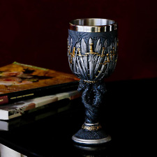 Medieval Swords Dragon Wine Goblet GOT D&D Game Chalice of Merchandise 7Oz picture