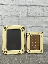 Pfaltzgraff Village Pattern Picture Frames 5x7 and 3.5x5 Pair Rare Vintage picture