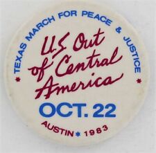 Texas March For Peace & Justice 1983 Austin War Protest Central America Pin 1059 picture