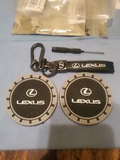 Lexus Genuine Leather Car Keychain & 2 Anti-Slip Coasters For Cup Holders picture