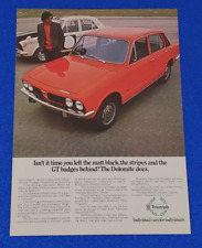 1972 TRIUMPH DOLOMITE ORIGINAL COLOR PRINT AD CLASSIC UK AUTOMOBILE SHIPS FREE picture