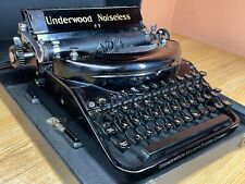 1937 Underwood Noiseless 77 Working Glossy Black Typewriter w New Ink & Case picture
