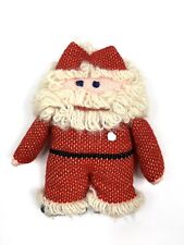Vintage Handmade Crochet Knit Santa Doll 11” picture