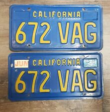 1970's 1980's California Blue License Plates Chevy Ford amc dodge CA picture