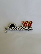 Fairlane '68 Logo Pin Ford Motor Company Silver Colored Letters & Red Numbers picture