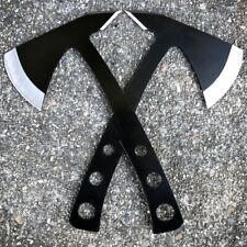 2 PC Black Tactical Axe TWIN Double Blade Head Tomahawk Hatchet Throwing Knife picture