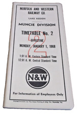 JANUARY 1968 NORFOLK & WESTERN N&W MUNCIE DIVISION EMPLOYEE TIMETABLE #2 picture
