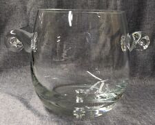 Champagne Ice Bucket 6x5” Clear Blown Glass Swirl Handle picture