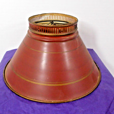 Vintage Painted Browm Small Table Lamp Tin Shade picture