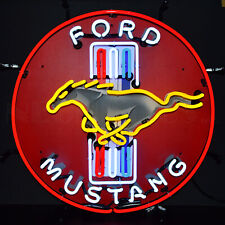 FORD MUSTANG RED NEON SIGN WITH BACKING picture