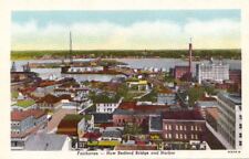 Postcard New Bedford Bridge and Harbor Fairhaven MA picture