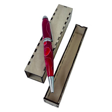 Dorothy ruby red acrylic hand turned pen with custom laser cut Wood box picture
