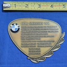 BMW dealer award Brass plaque 