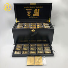 270 pcs One Hundred trillion Gold Plated Zimbabwe Bars banknote in wooden box picture