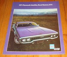 Original 1971 Plymouth Satellite Road Runner GTX Sales Brochure Catalog picture