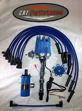 CADILLAC 472 500 Small Cap HEI Distributor + 45K Coil BLUE + 8MM USA Plug Wires picture