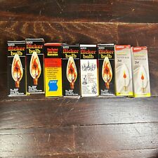 NEW Satco Flicker Bulb Set Of 8 2-3 Watts 120 Volts Torpedo No. S3659 In Boxes picture