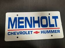 Menholt Chevrolet Hummer Plastic Dealer License Plate picture