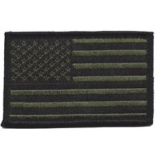 U.S. Flag Black and OD Right Sleeve Patch Hook And Loop picture
