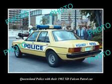 OLD POSTCARD SIZE PHOTO OF THE QUEENSLAND POLICE XD FORD FALCON PATROL CAR 1982 picture