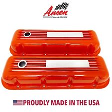 Big Block Chevy Orange Finned Valve Covers - Ansen USA - DISCONTINUED Part picture