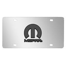 Mopar Logo 3D Dark Gray Logo on Mirror Chrome Stainless Steel License Plate picture