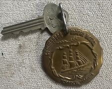 Great Vintage 1940's - 50's Commodore Maury Hotel Room Key & Fob picture