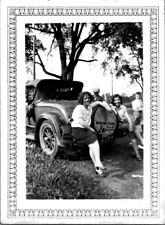 Leggy Women Ford Model A Bedford Glens Tire Cover Ad Ohio 1920s Vintage Photo picture