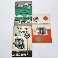 Lot of 3 Chevrolet Carburetor Service Manuals 55, 57, 58 VGVC 8cyl 2bbl, others picture