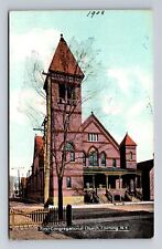 Corning NY-New York, First Congregational Church, Antique Vintage Postcard picture