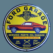 PORCELIAN  FORD GARAGE ENAMEL SIGN SIZE 30X30 INCHES picture