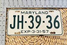 1956 1957 Maryland License Plate JH3936 ALPCA AACA Garage Decor Ford Dodge picture