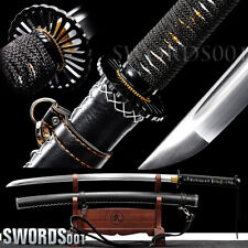 Black PU Leather Sheath Japanese Samurai Katana Sword Carbon Steel Shiny Blade picture