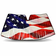 Tesla Model S USA American Flag Custom Fit Roll Up Windshield Sun Shade picture