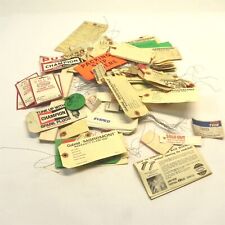 HUGE LOT OF VINTAGE FORD MOPAR OFFY HOLLEY CHAMPION PART TAGS AND DEALERSHIP TAG picture