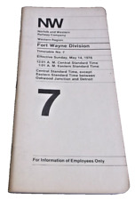 MAY 1978 NORFOLK & WESTERN N&W FORT WAYNE DIVISION EMPLOYEE TIMETABLE #7 picture