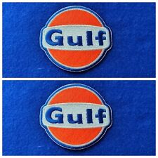 A Pair Of Motorsport Racing Patches Sew / Iron On Badges Gulf (b) picture