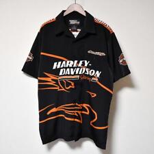 Harley-Davidson Shirt Racing Short Sleeve Black Orange Black size M Harley- picture