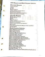 1974 Chevrolet Wagons, Blazers, Pickups Suburbans  Dealer Data  - RARE- 61 Pages picture