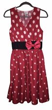 DISNEY Parks Sz Small Minnie Mouse Polka Dot Red White Shift Sleeveless Dress picture