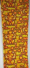 Vintage 1990s Fabric Tribal Daisy Abstract Print Gold Orange Purple Fun 45 X 95 picture