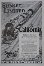 Original 1926 SOUTHERN PACIFIC RAILROAD Sunset Limited Ad Steam Locomotive 4302 picture