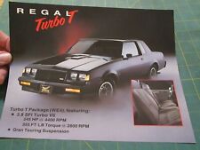 1986-1987 Buick Regal Turbo T Type Color Card from Buick---ORIGINAL picture