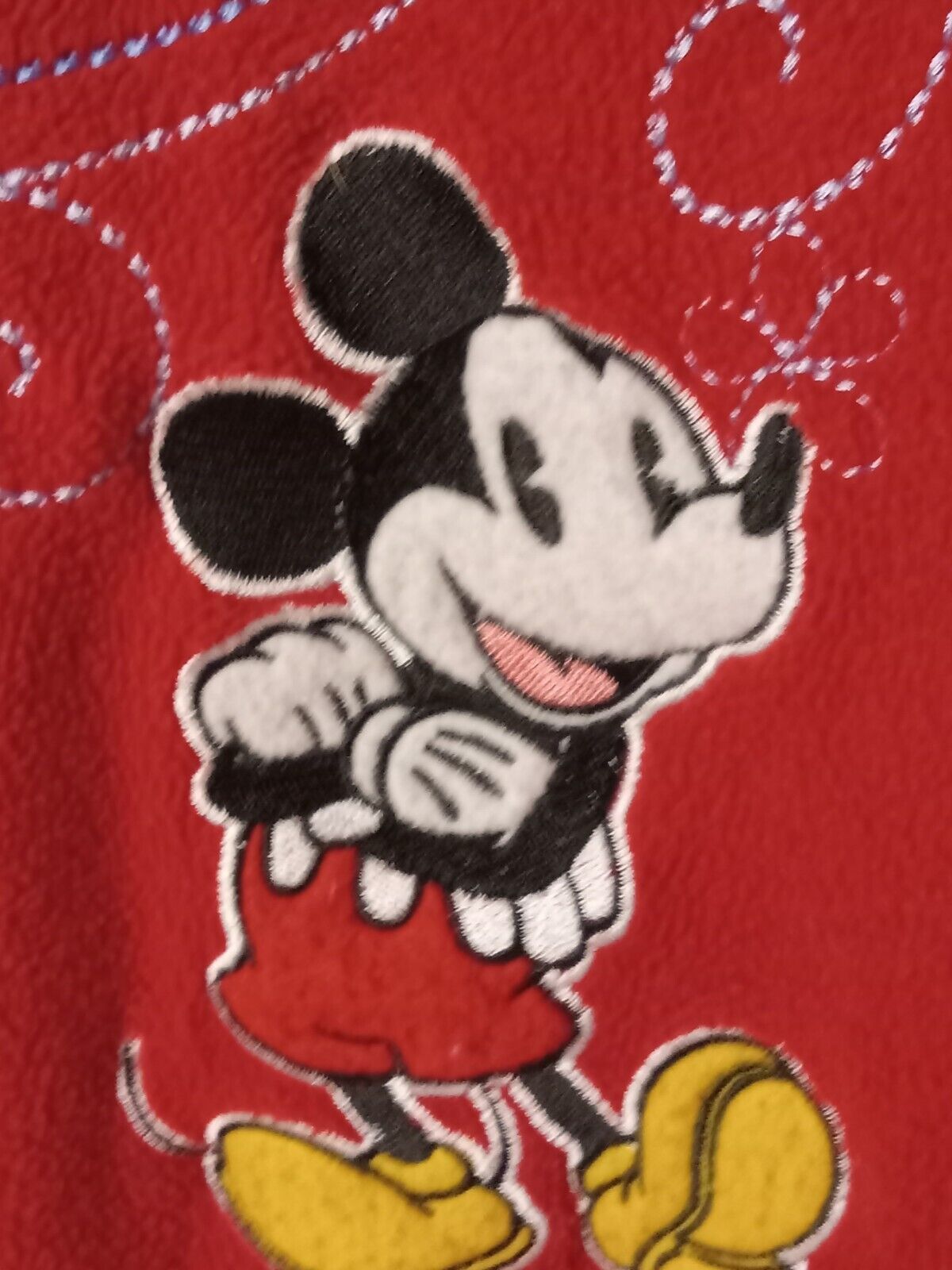 Womens Sz 2X Red Fleece Jacket Zipper Hooded Disney Mickey Mouse