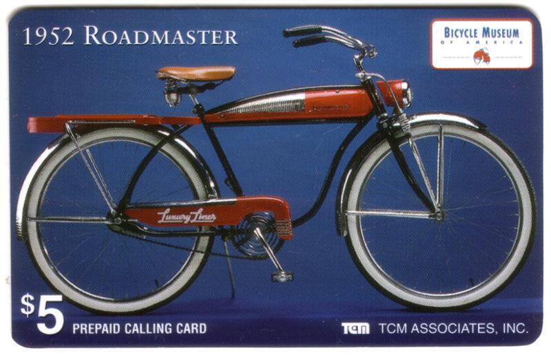 $5. Face Bicycle Museum II: 1952 Roadmaster Luxury Liner Phone Card