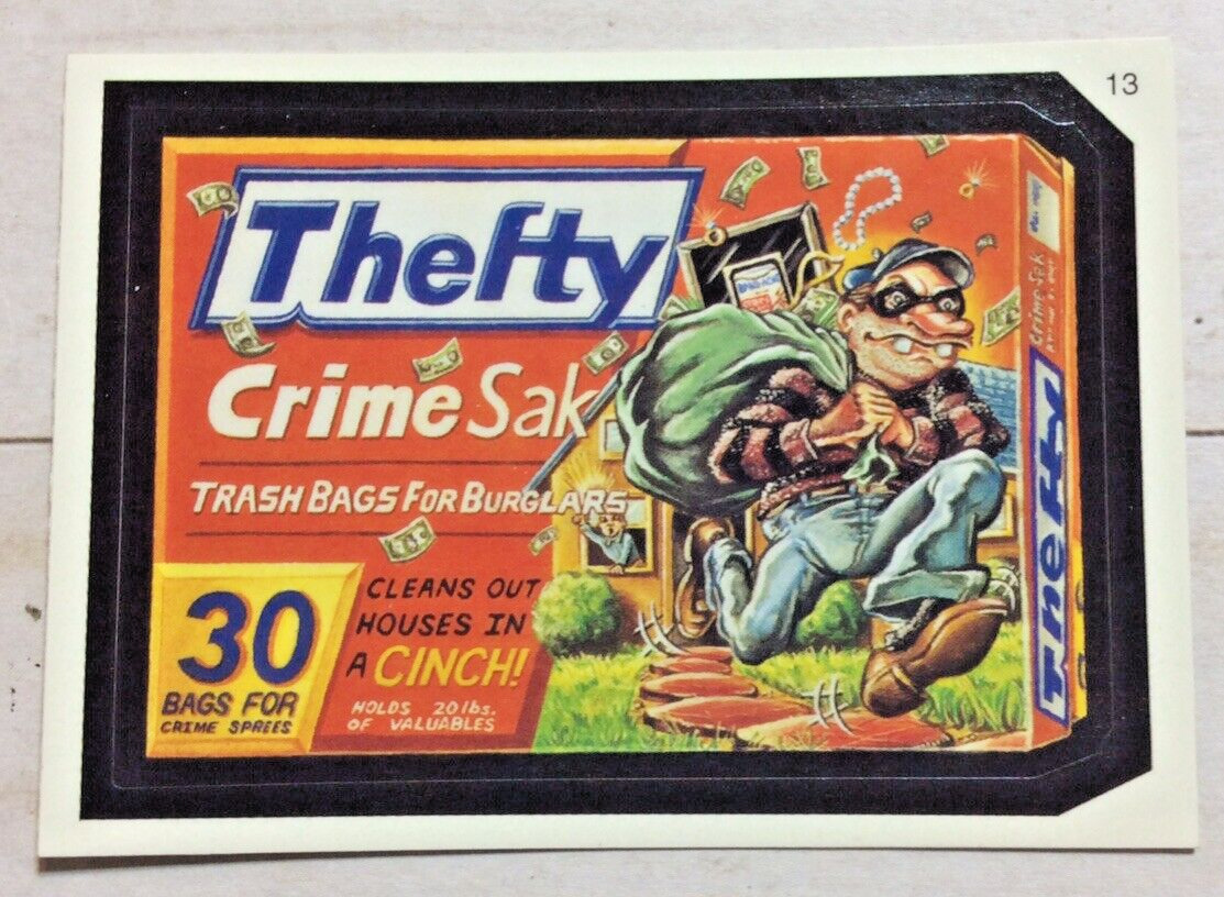 2005 Topps Wacky Packages Thefty Crime Sak Sticker Card 13 Series 2