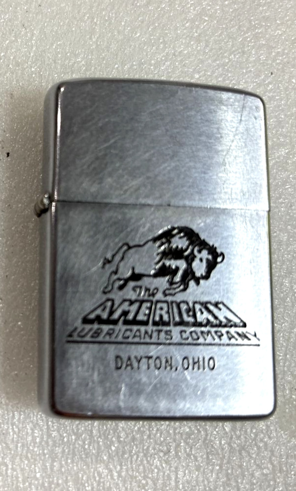Vintage Zippo Lighter Dayton Ohio The American Lubricants American Buffalo 63-64